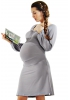 Robe maternité courte gris perle Lilas 