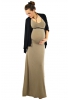 Robe grossesse longue Abricot taupe 